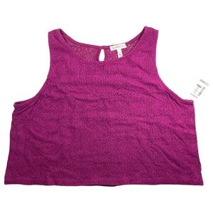 NWT Aeropostale Magenta Lace Crop Top, Size XXL